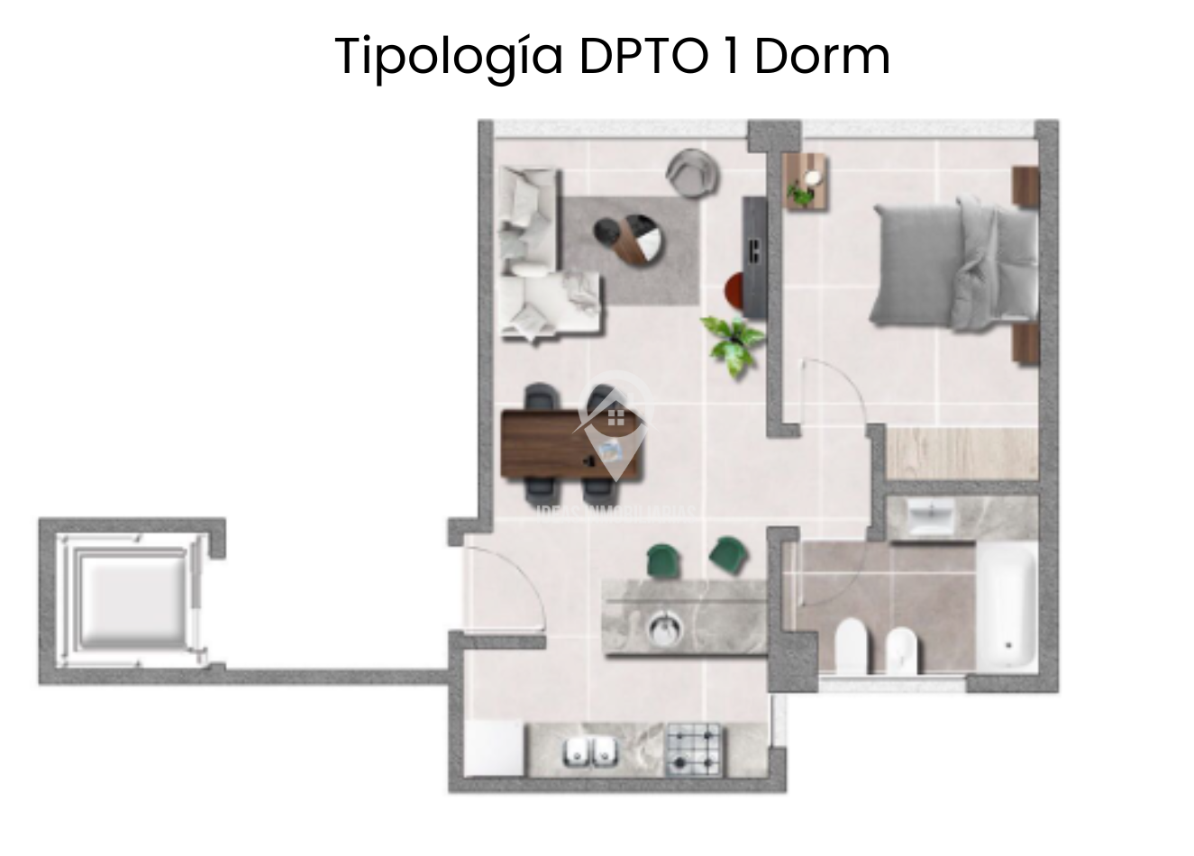 OPORTUNIDAD EXCLUSIVA Depto. 1 Dorm Edificio "Los Teros"