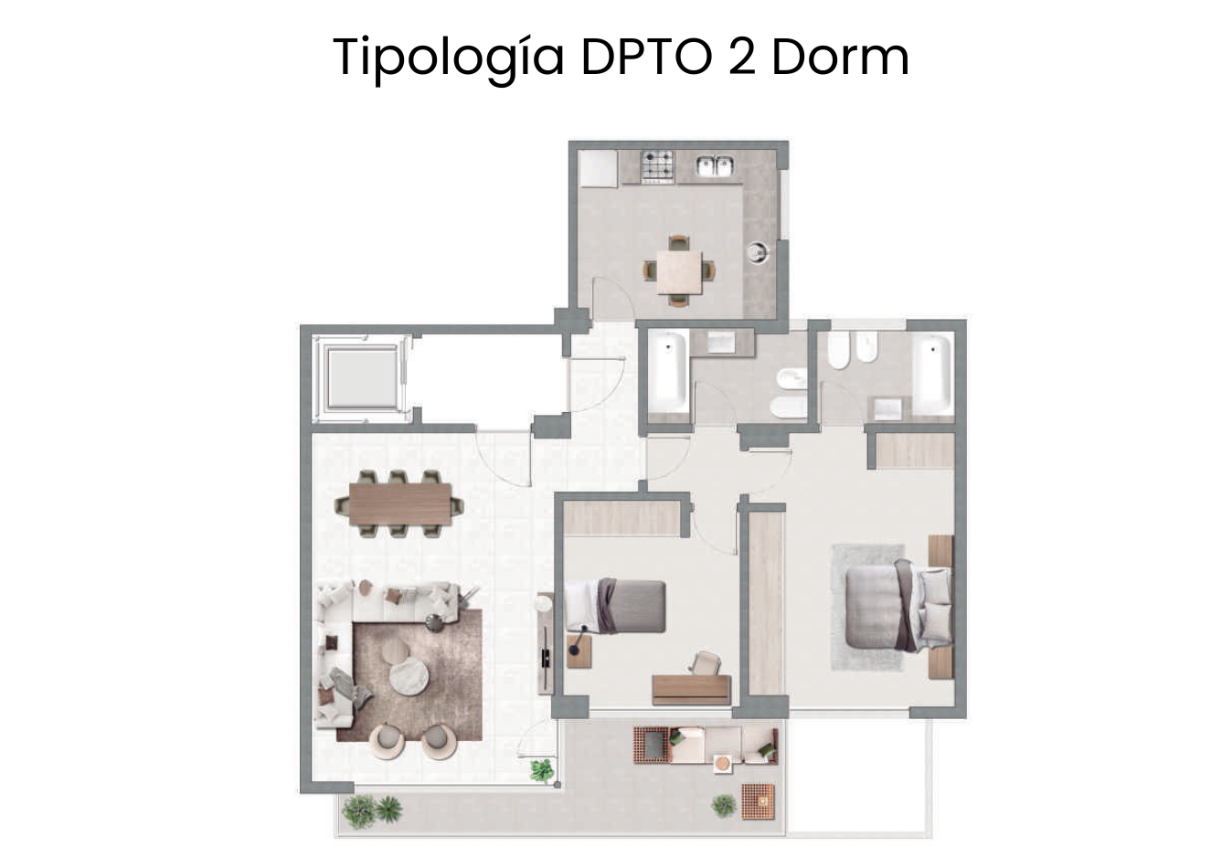 OPORTUNIDAD EXCLUSIVA Depto. 2 Dorm Edificio "Los Teros"