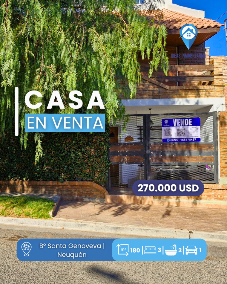 Casa 3 dormitorios en esquina | Santa Genoveva - Neuquen Capital