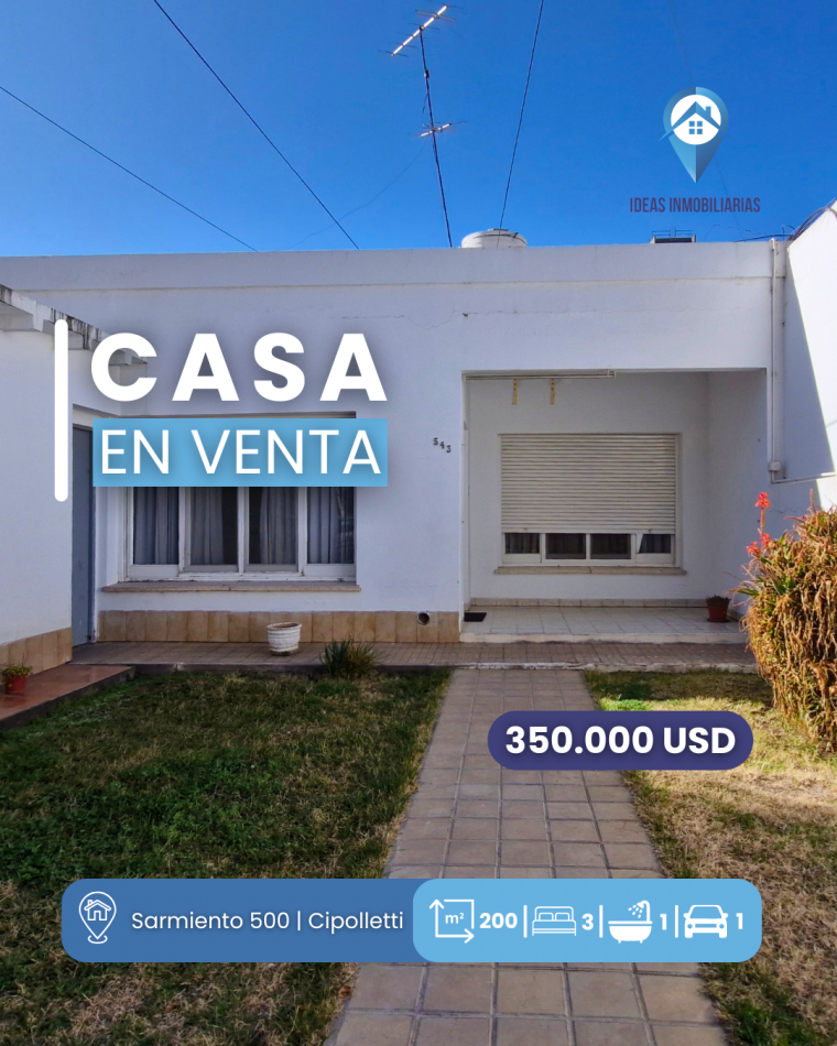 Casa 3 dormitorios + 4 unidades funcionales | Calle Sarmiento al 500 | Cipolletti