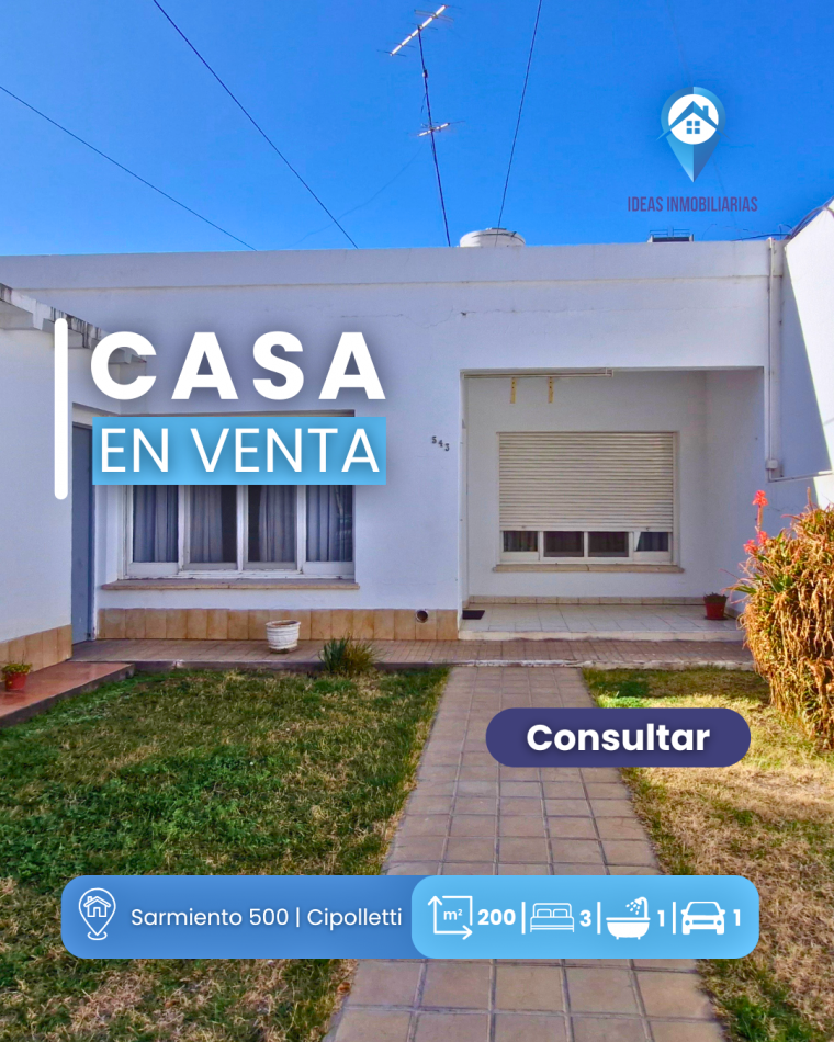 Casa 3 dormitorios + 4 unidades funcionales | Calle Sarmiento al 500 | Cipolletti 