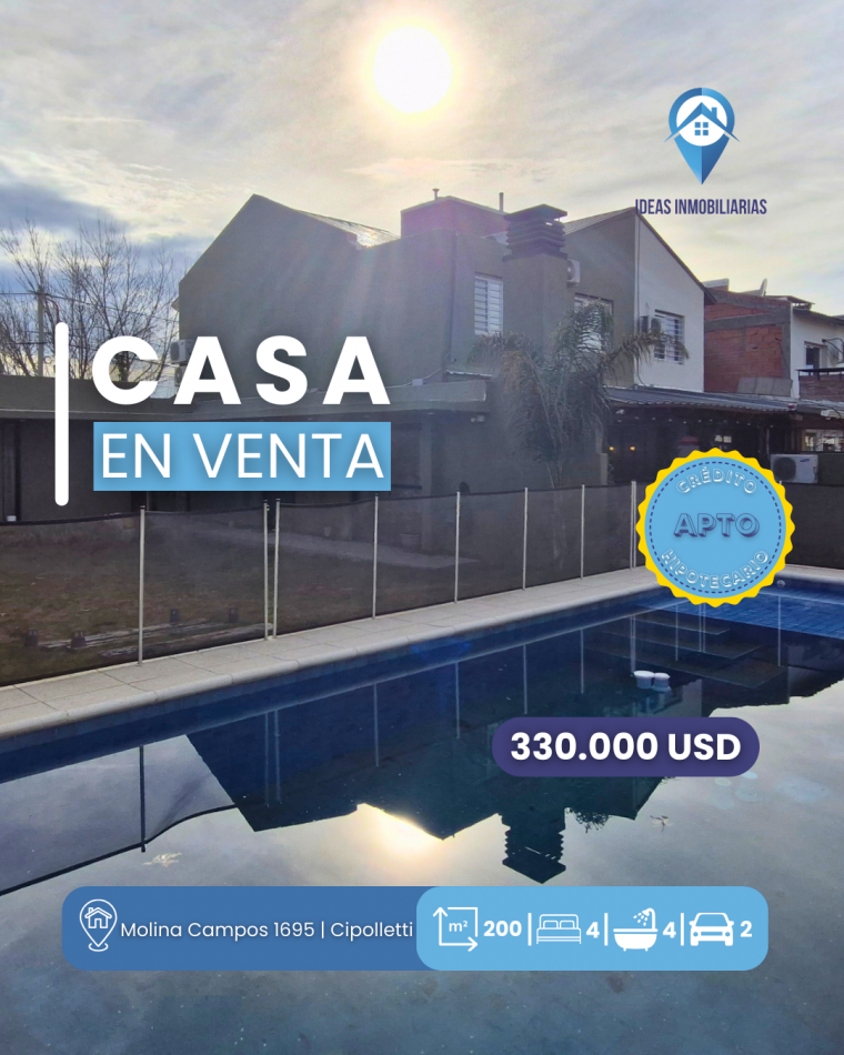 Casa 4 dormitorios | Quincho + Pileta | Cipolletti 