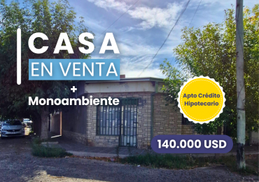 Casa 2 dormitorios + Monoambiente | Apta Credito Hipotecario