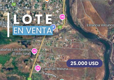 Lote en venta | A orillas del Rio Alumine 